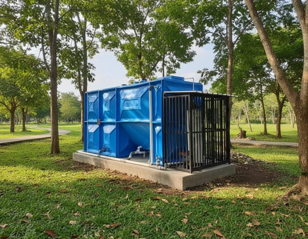 Sistem IPAL Higienis MBG untuk pengolahan limbah dapur produksi makanan skala besar.