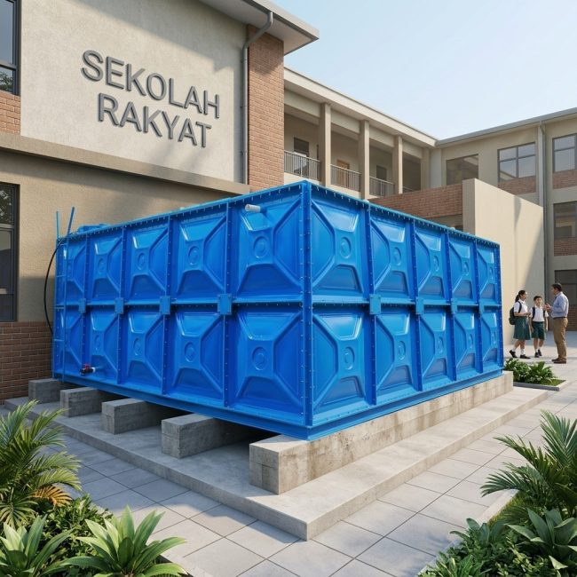 Kapasitas Panel Tank Sekolah Rakyat untuk sistem penyimpanan air bersih yang efisien, tahan lama, dan sesuai kebutuhan operasional sekolah.