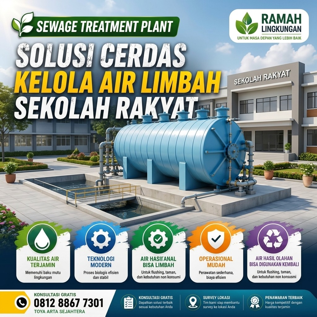 Fungsi IPAL Sekolah Rakyat untuk mengolah air limbah domestik secara efisien, aman, dan sesuai standar lingkungan.